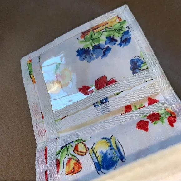 Vintage LeSportsac Farmstand Fruit Flowers 3pcs Bag Purse Pouch Wallet - Picture 8 of 15